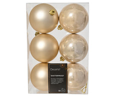 Kissmas Classic - 6 Pack Pearl Baubles 8cm