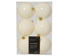 Kissmas Classic - 6 Pack Wool White Baubles 8cm