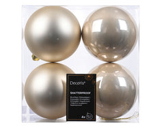 Kissmas Classic - 4 Pack Pearl Baubles 10cm