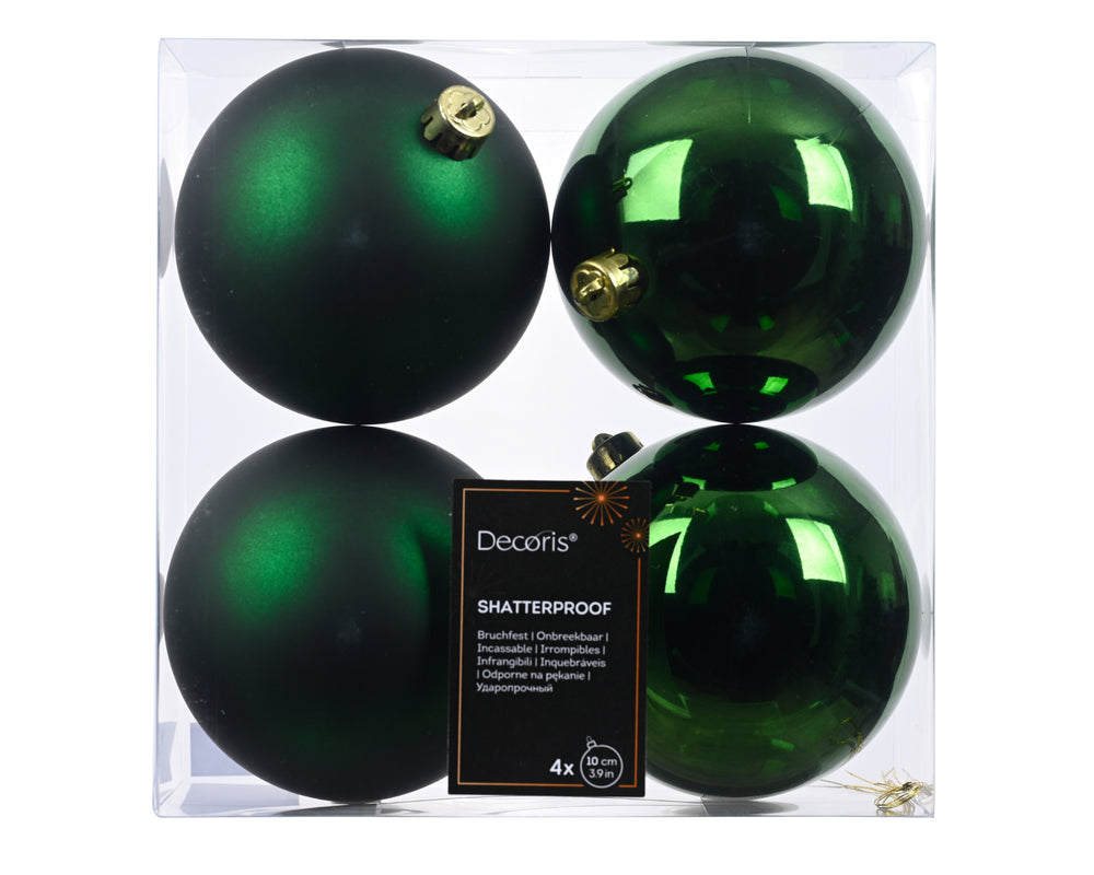 Kissmas Classic - 4 Pack Pine Green Baubles 10cm