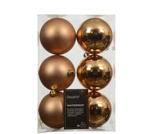 Kissmas Classic - 6 Pack Caramel Baubles 8cm