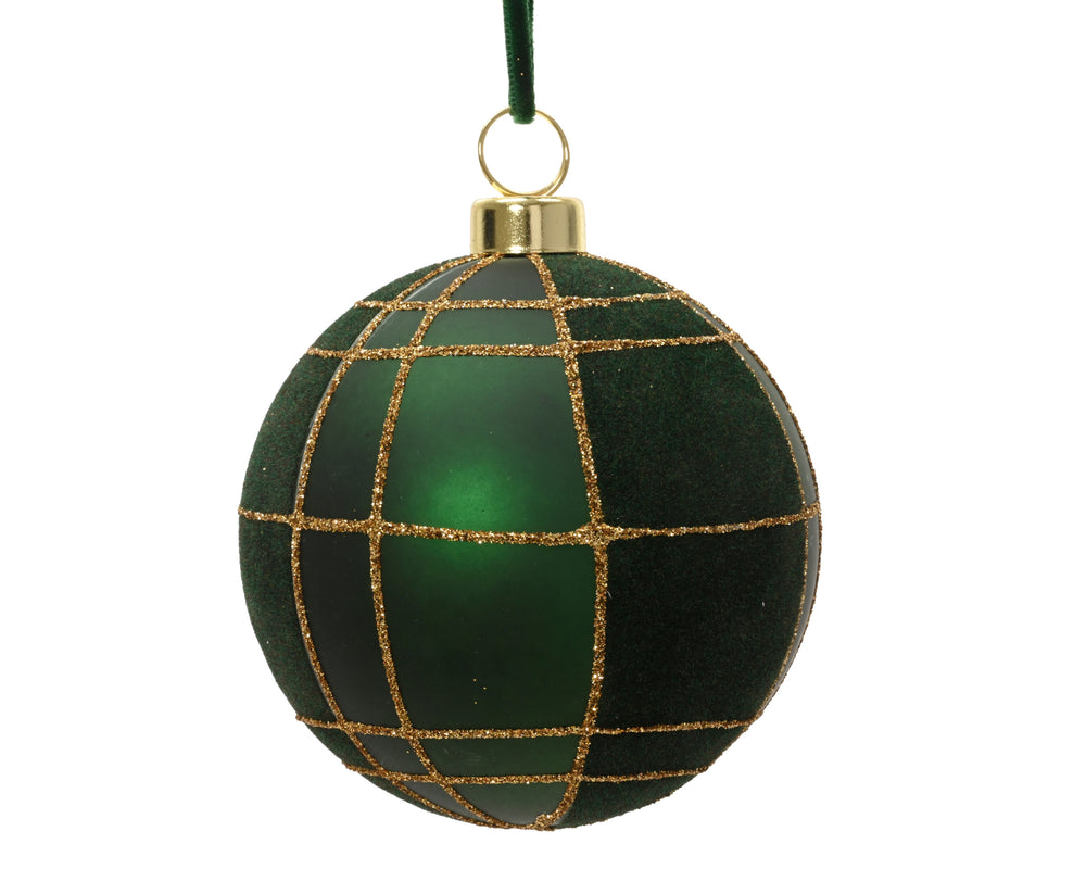 The Braemar Green Detail Bauble - 8cm
