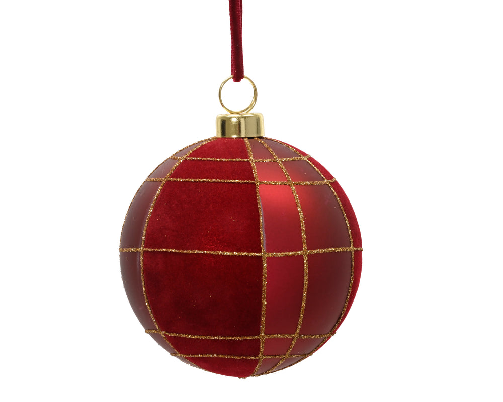 The Braemar Red Detail Bauble - 8cm
