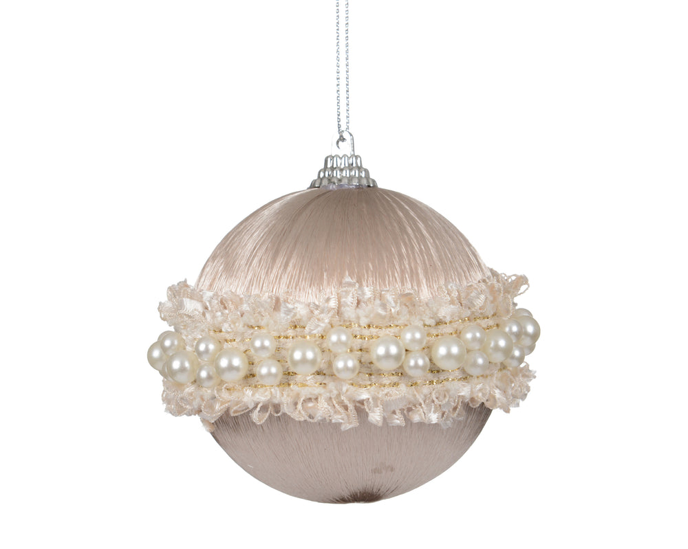 Andrea Pink Pearl Kissmas Bauble 8cm