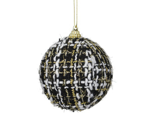 Alwyn Tweed Black Bauble - 8cm