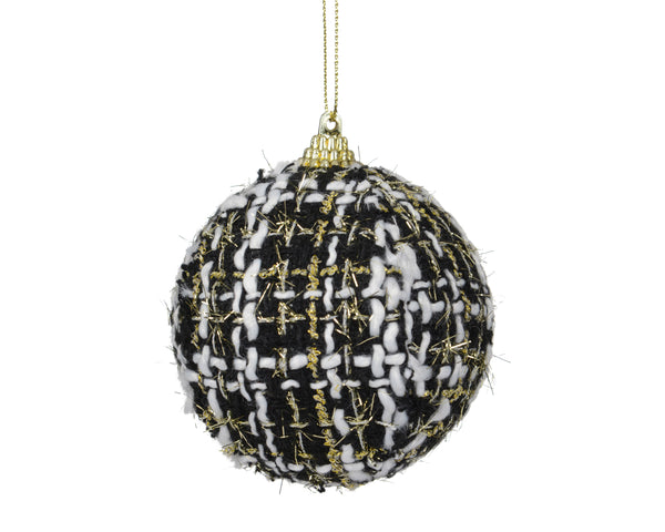 Alwyn Tweed Black Bauble - 8cm