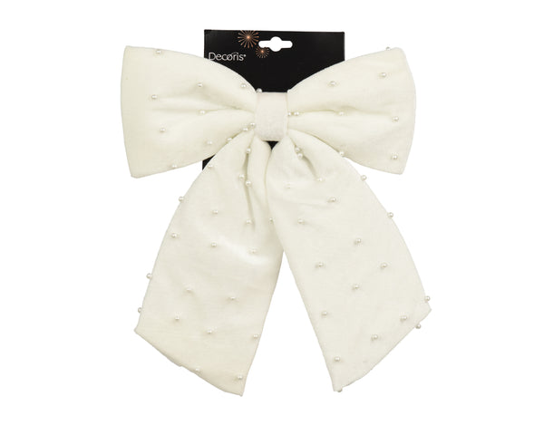 Vanilla Pearl Kissmas Bow 34cm