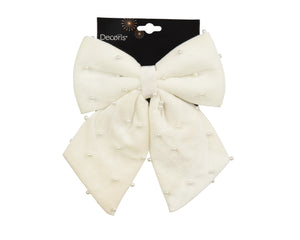 Vanilla Pearl Kissmas Bow 24cm