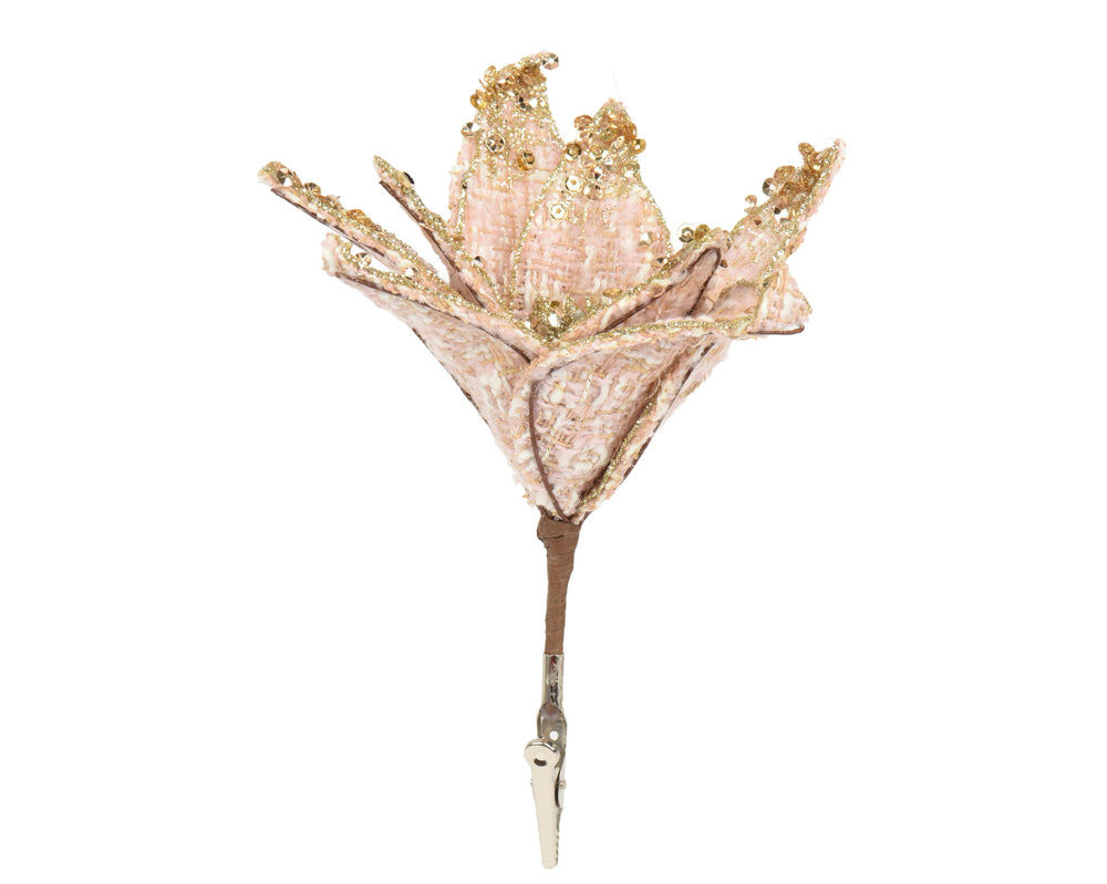 Jeanette Poinsettia Clip On - 18cm