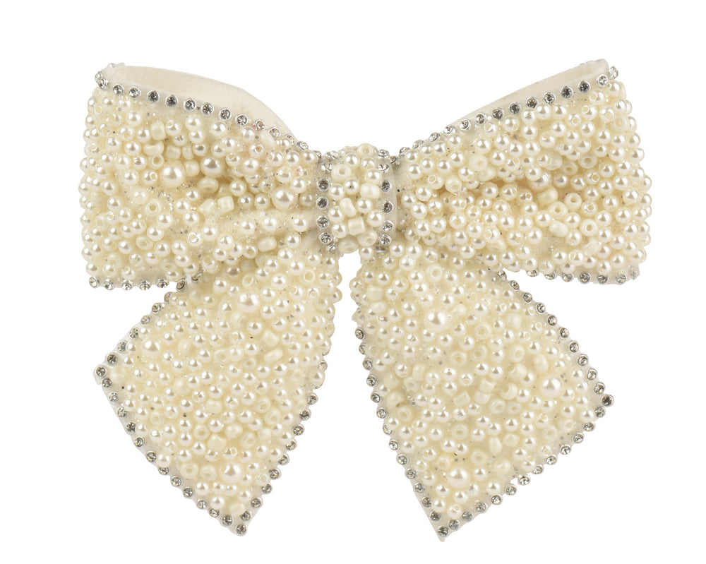 Luxe - Vanilla Kissmas Pearl Bow 13cm