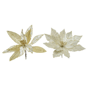 Luxe - Vanilla / Honey Kissmas Poinsettia Set of 2 - 28cm