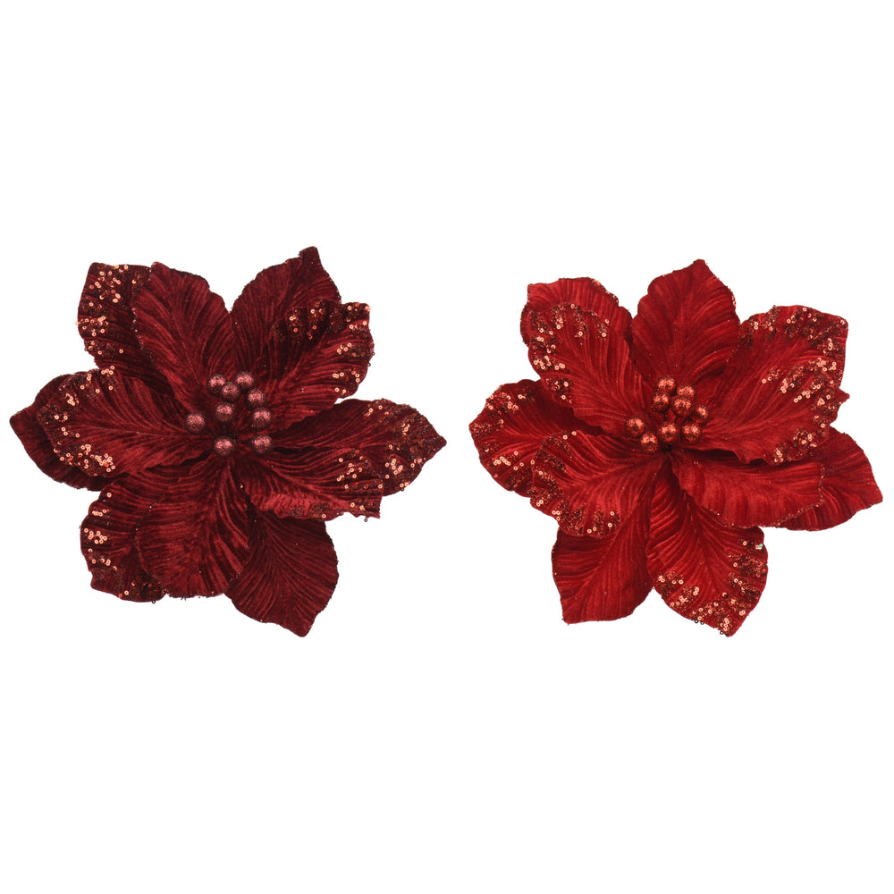 The Gleneagles/The Balmoral Red Poinsettia Set of 2 - 35cm