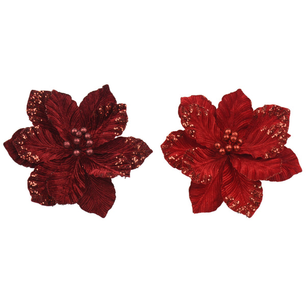 The Gleneagles/The Balmoral Red Poinsettia Set of 2 - 35cm