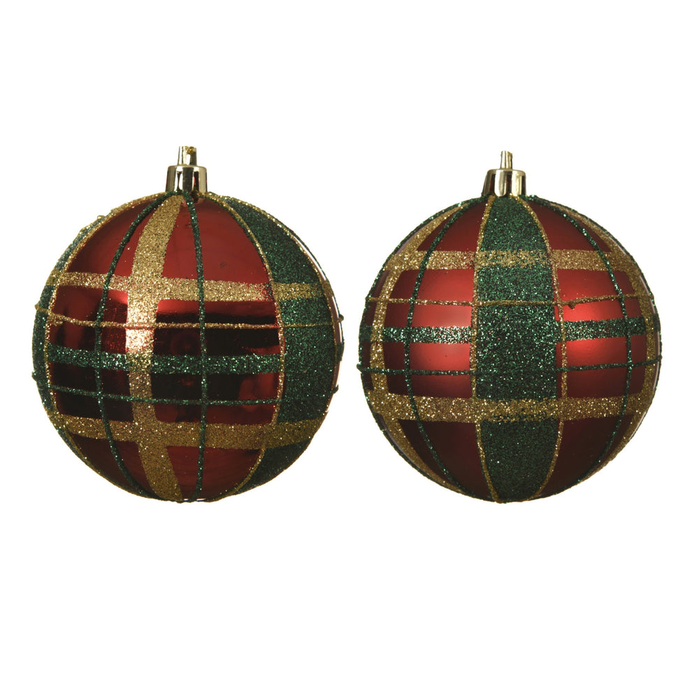 The Estate Tartan Baubles Set of 2 - 8cm