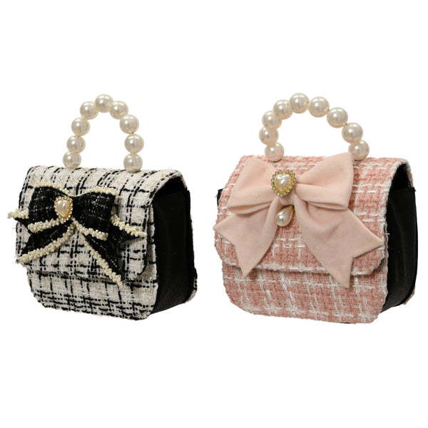Marion & Jeanette - Tweed Kissmas Handbag Ornaments Set of 2 15cm