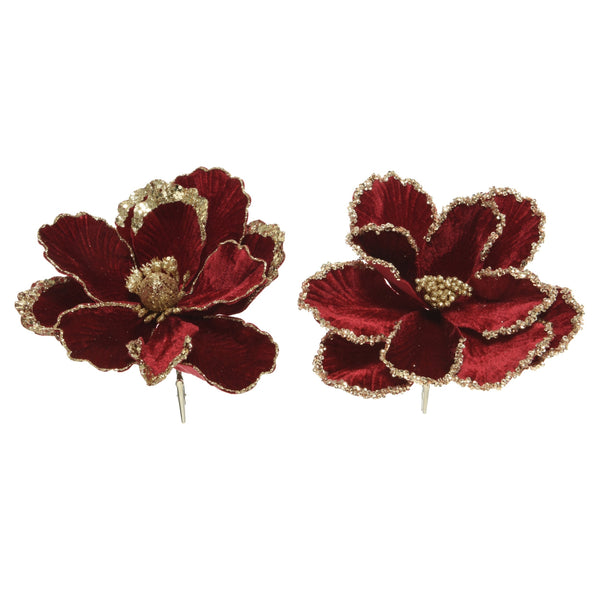 The Gleneagles Red & Gold Poinsettia Set of 2 - 23cm