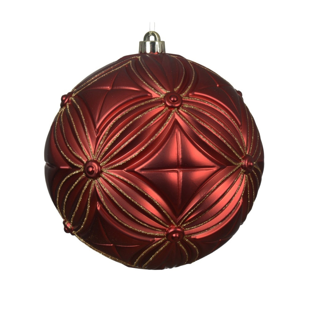 Ruby Jewel Red and Gold Detail Bauble - 20cm