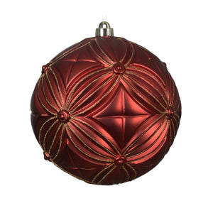 Ruby Jewel Red and Gold Detail Bauble - 20cm