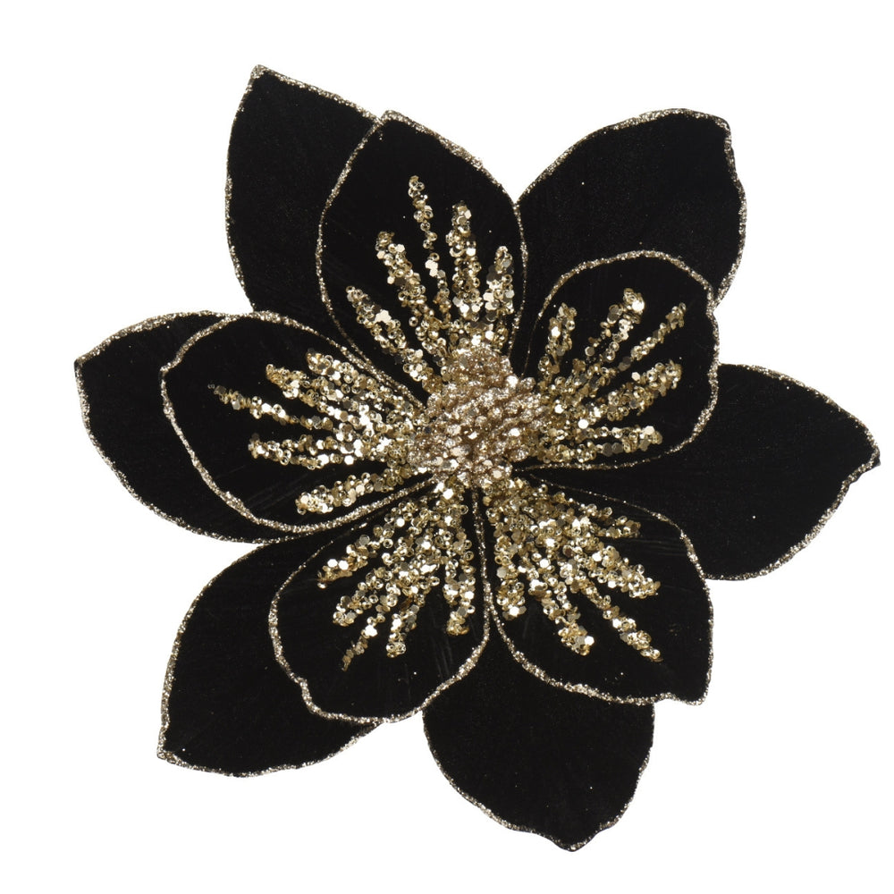 Sienna Black and Gold Poinsettia - 30cm