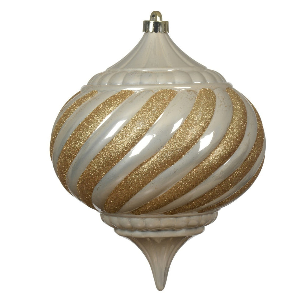Pearl and Gold Swirl Bauble - 20cm