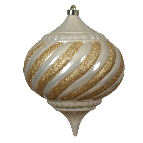 Pearl and Gold Swirl Bauble - 20cm