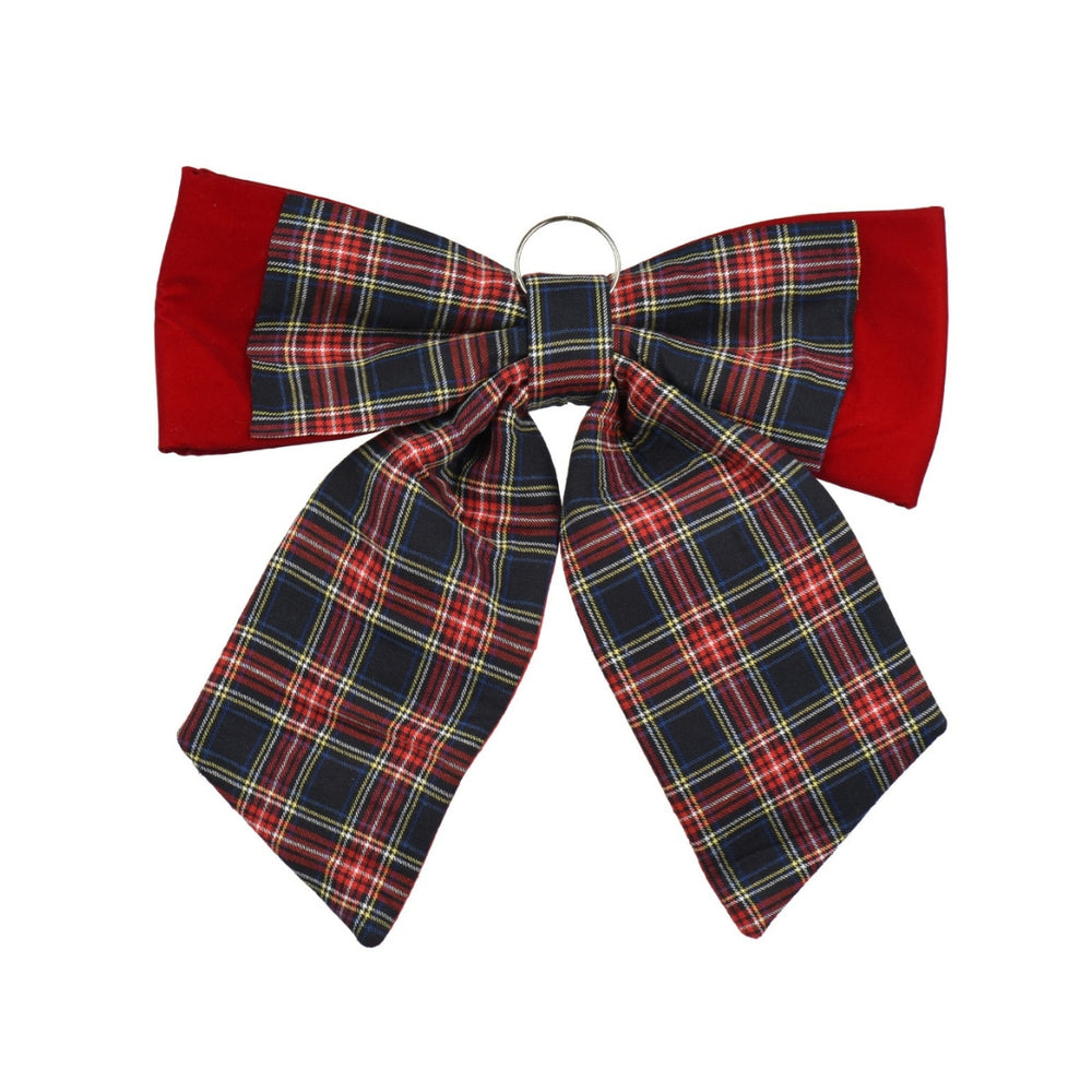 Highland Navy Red and Navy Tartan Bow - 48cm x 52cm