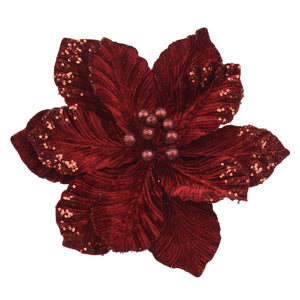 The Balmoral Burgundy Detail Poinsettia - 35cm