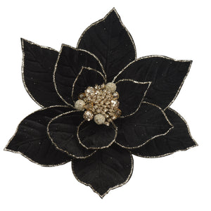 Saskia Black and Gold Poinsettia - 30cm