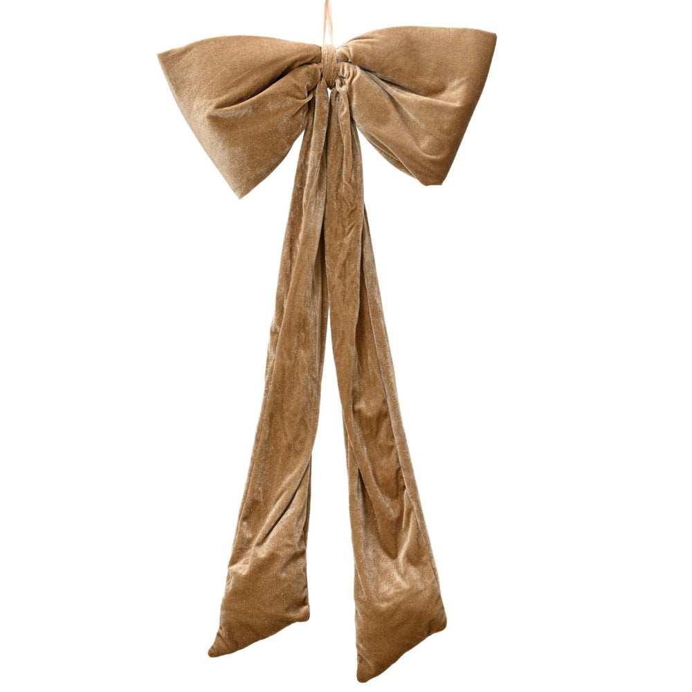 Luxe - Caramel Light Brown Signature Velvet Bow 100cm