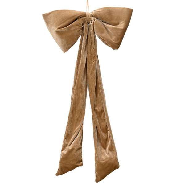Luxe - Caramel Light Brown Signature Velvet Bow 100cm