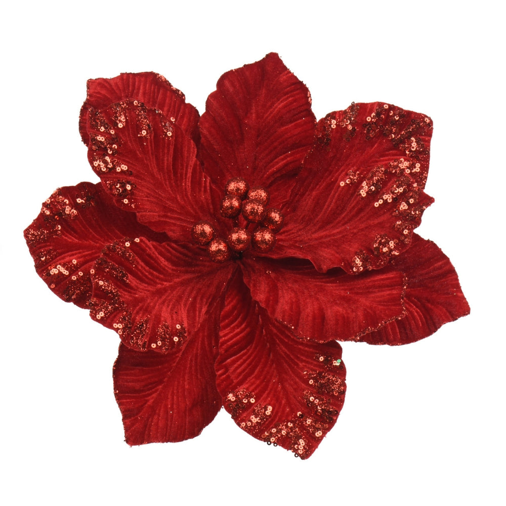 The Gleneagles Red Detail Poinsettia - 35cm