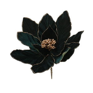 The Cameron Green and Gold Detail Poinsettia Individual Clip On - 28cm