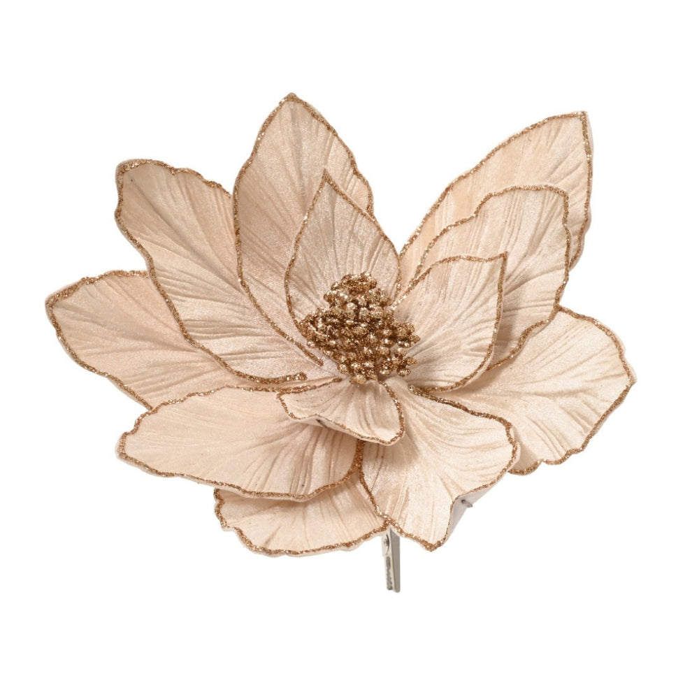 Luxe - Vanilla Cream Poinsettia - Individual Clip On 28cm
